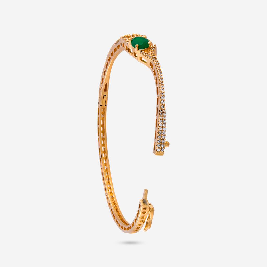 Green Gold-Rose - Plated Party Wear Zircon Kada - 470314 : 470314
