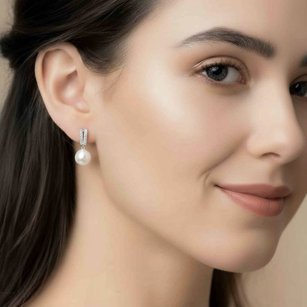 Combo Of American Diamond Studded Silver Hoop Earrings For Women With Silver Plated Crystal Infinity Couple  : PFCCR31-PX8E117