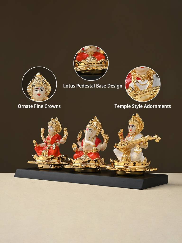 Lakshmi Ganesh Saraswati Idol Set : BEGFT238