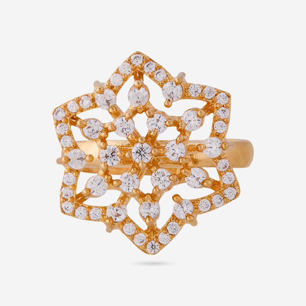 White - Plated Party Wear Zircon Finger Ring - 469256 : 469256