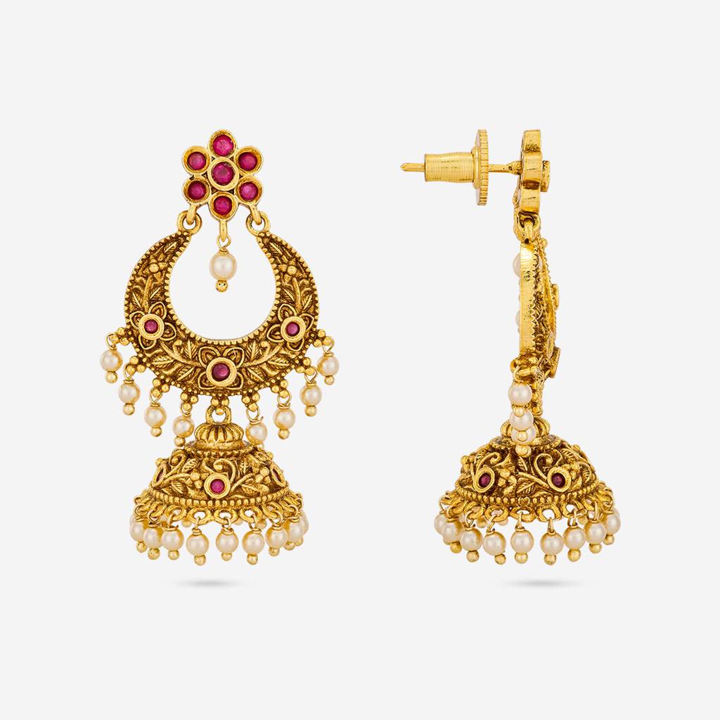Ruby Gold - Plated Festive Antique Earring - 466752 : 466752