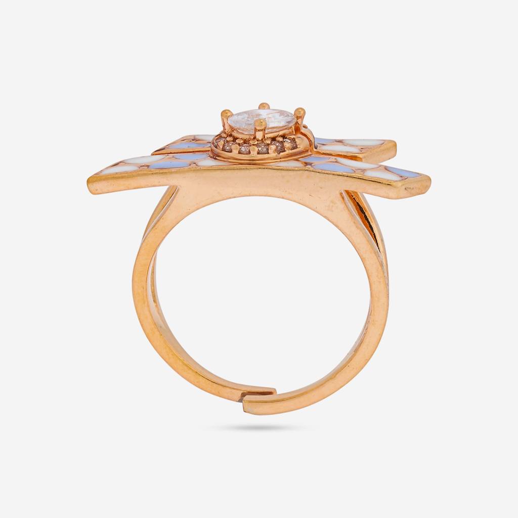 Plated Party Wear Zircon Finger Ring - 448618 : 448618