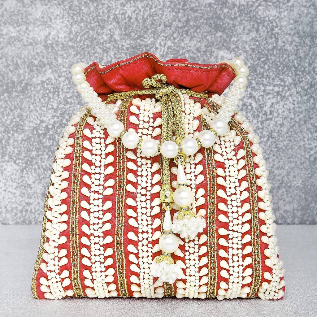 Potli Bags - For Women Girls Evening Bag Clutch Ethnic Bride Purse With Drawstring : P82R