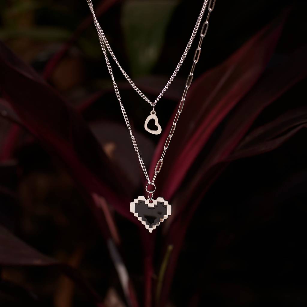 Palpita Layered Necklace : NS12277-S-BLK