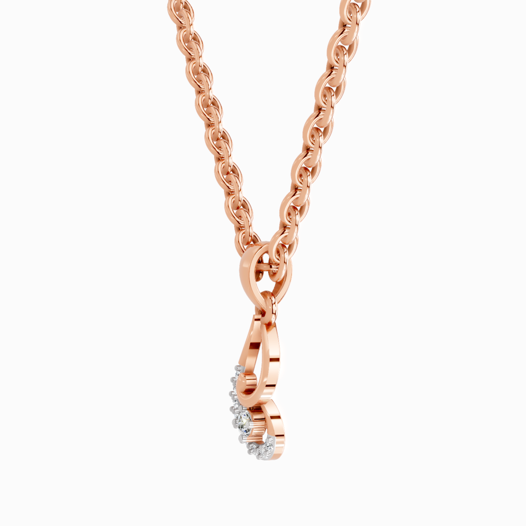 Lab Grown Diamond 0.04 Carat Luminous Curve Pendant 14K Quality : SPP15905-PD-14KR-004CT