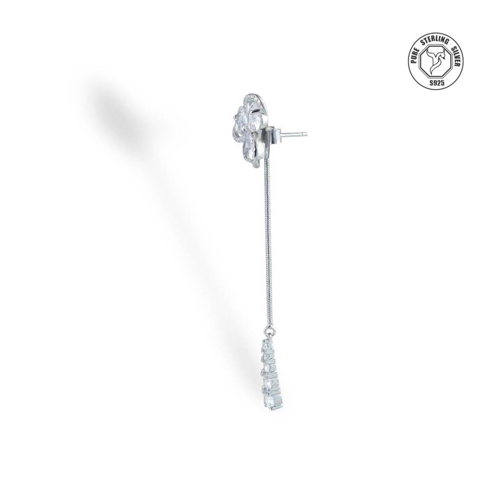 925 Sterling Floral Earrings : TRETL0044Silver