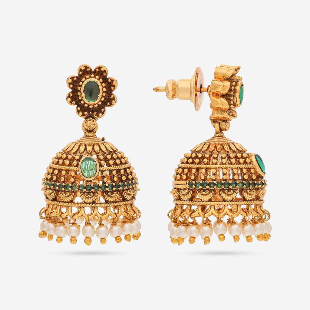 Green Gold - Plated Festive Antique Earring - 452382 : 452382