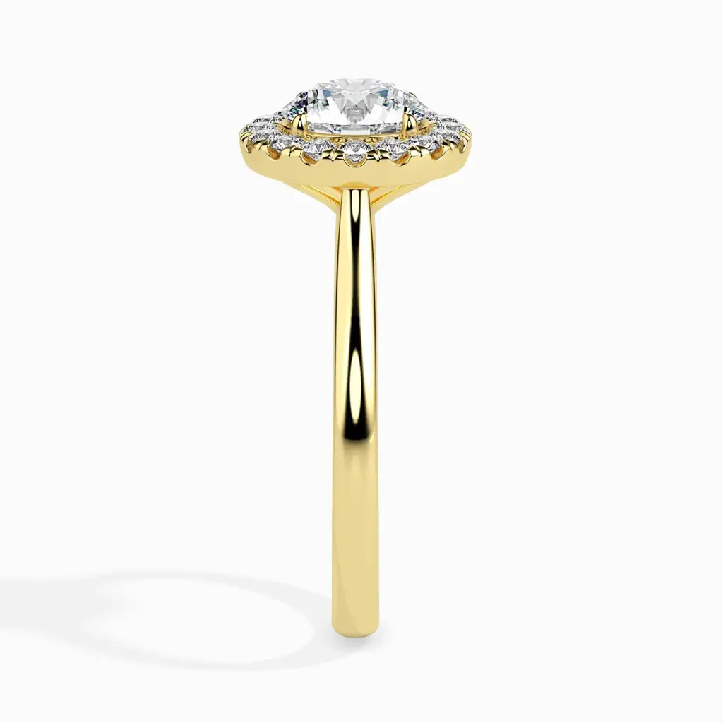 1 Carat Classic Solitaire Ring With Halo : 09kRoseZNR126F10
