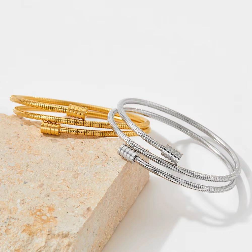 Sia Single Coil Sparkle - Gold | 18K Gold Plated | Waterproof, Hypoallergenic & Anti-Tarnish : DSVDYJ05250011