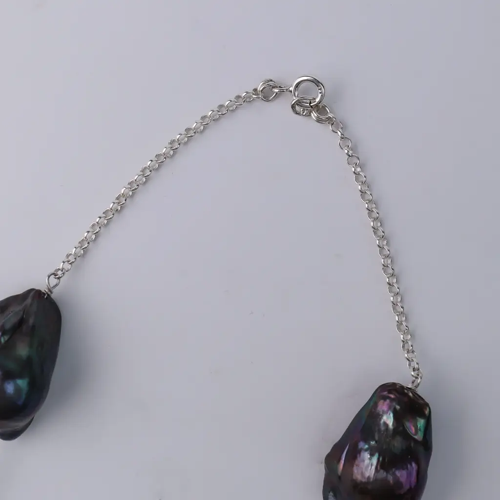 Pearl Line Necklace - Baroque Pearls & Coin Pearls : 72973207