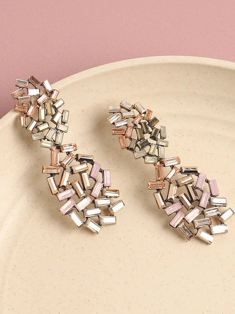 Shanika-Gold Plated Designer Stone Party Drop Earring For Women : SOHEAR4816