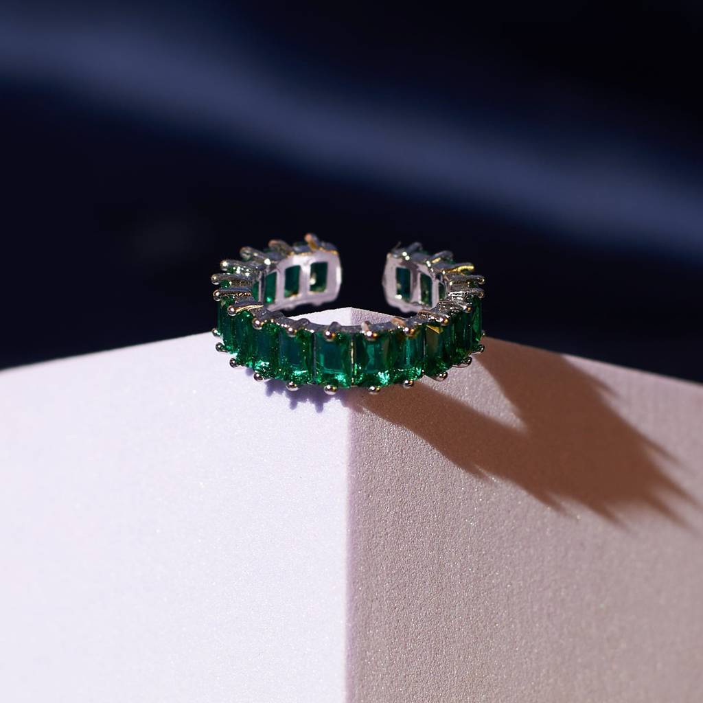 Emerald Cubic Tennis Ring : RS10470