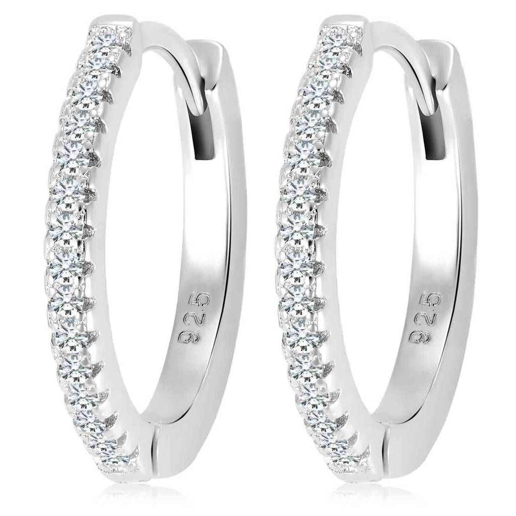 Combo Set Gold And Silver Plated Cubic Zirconia Studded Fancy Hoop Earrings Contemporary Fashion Jewellery  : PX8E207G-PF23E11