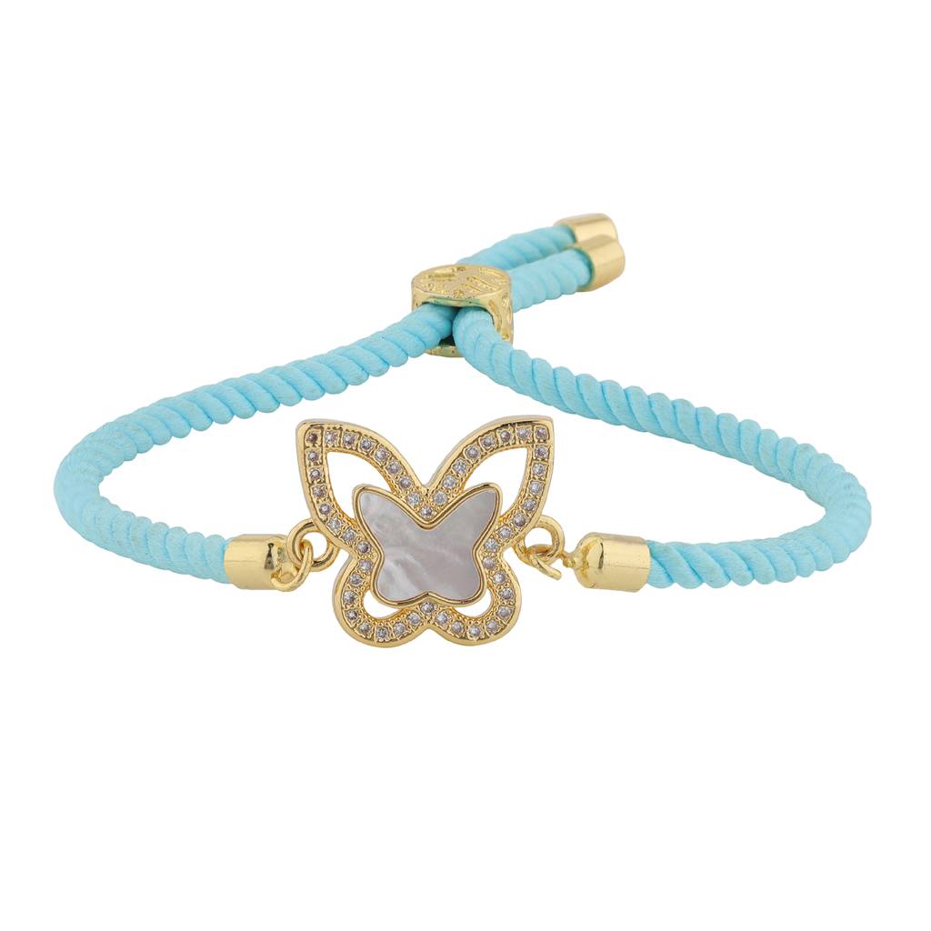 Butterfly Bliss Beaded Bracelet Style Rakhi For Your Sister Wrist : 8905124561173