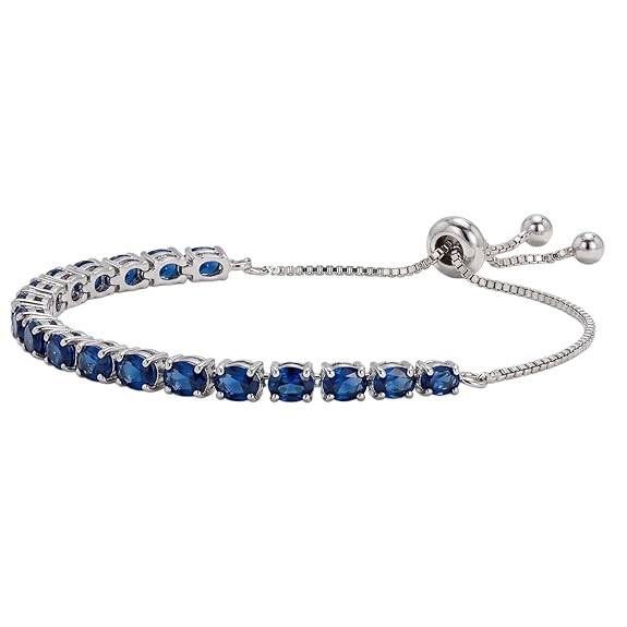 Blue Silver Plated Fancy Adjustable Bracelet For Women & Girls Crystals Studded Festive & Casual Wear Jewellery Gif : PX9B292B