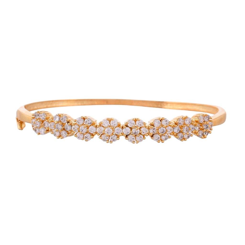 Sparkling Elegance Round Cut Cz Cuff Bracelet : 8905124529449