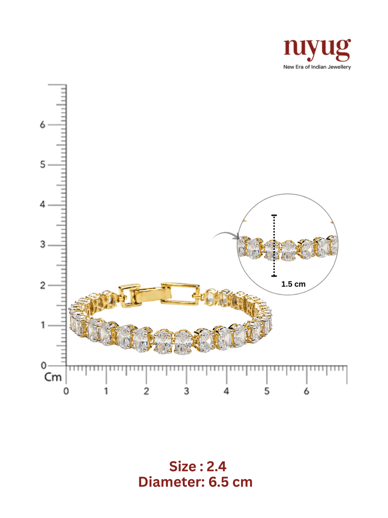 Oval Solitaire Gold Bracelet : YI24A1048B