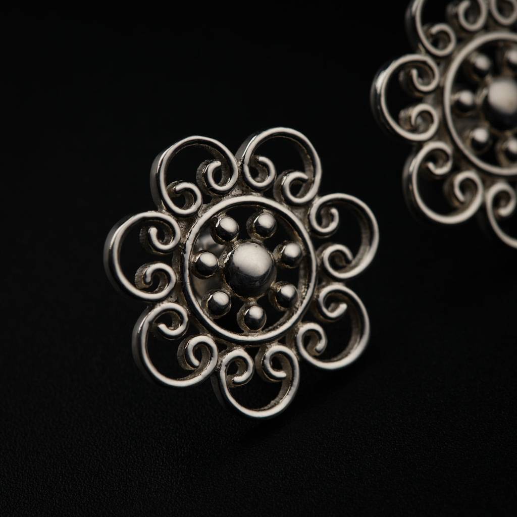 Gopadma  Filigree Earrings Silver : 40177303