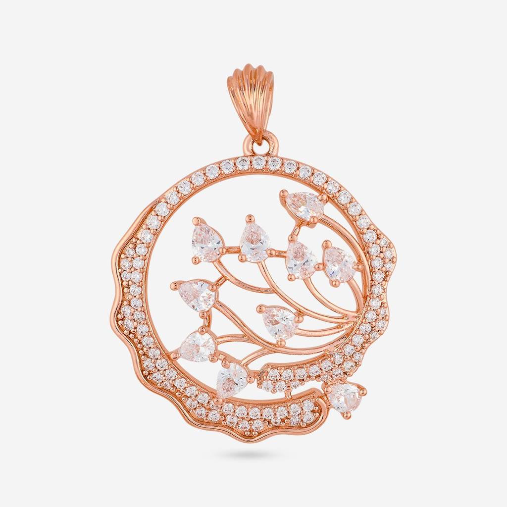 Gold Plated-Party Wear Zircon Pendant Set - 462502 : 462503