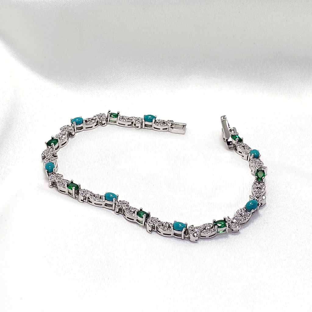 Opulent Multi Pearl White 925 Silver Bracelet : LBR-200014