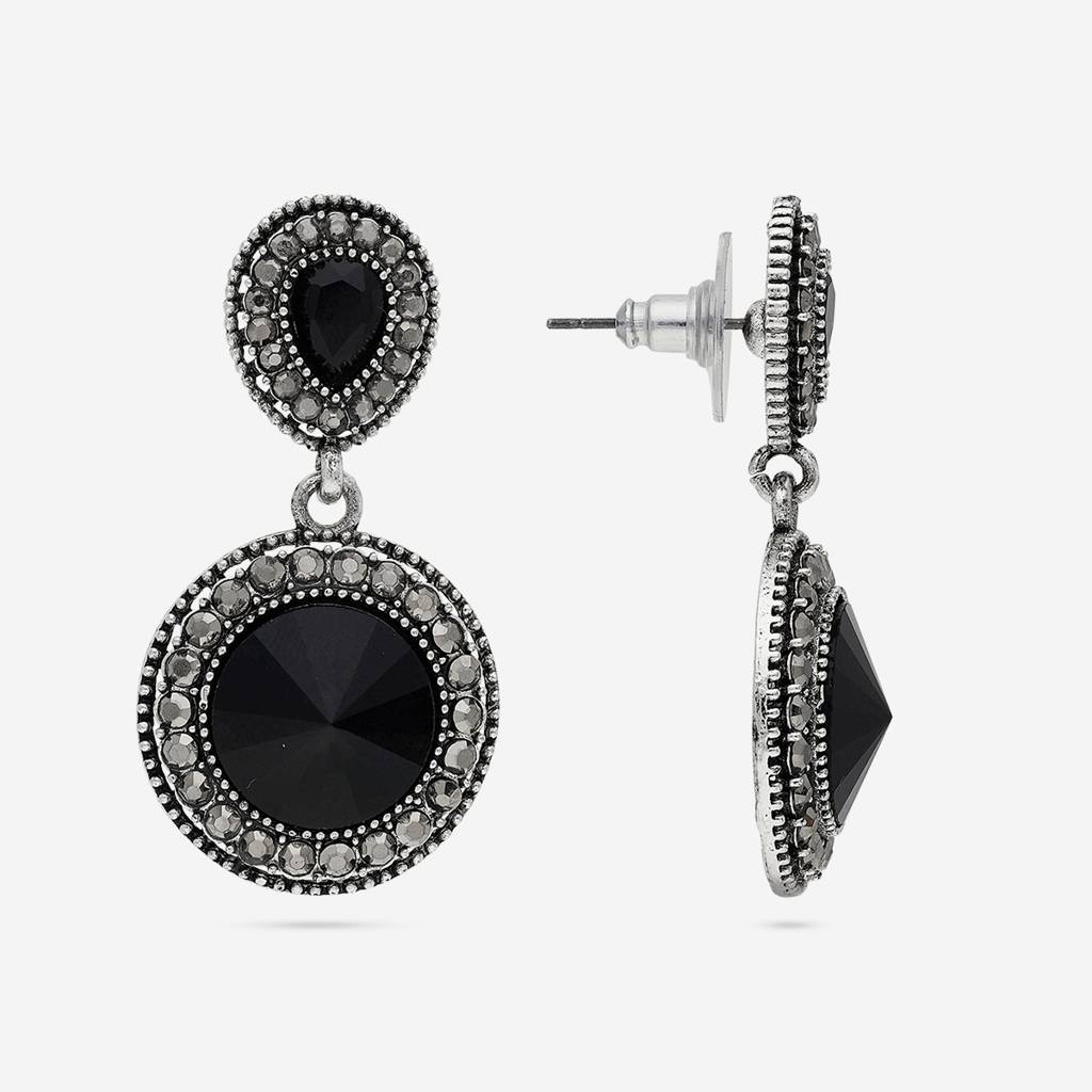 Black Oxidised - Plated Casual Wear Trendy Earring - 450863 : 450863