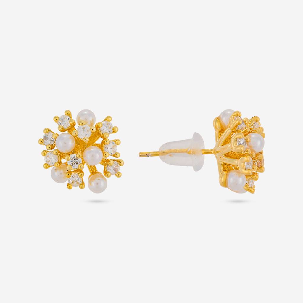 Pearl Gold - Plated Casual Wear Trendy Zircon Earring - 464639 : 464639