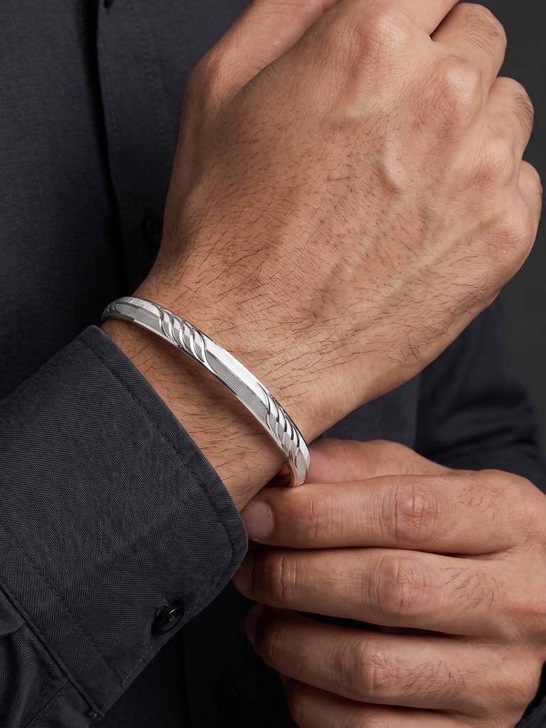 Textured Silver Kada Bangle : CWGB252
