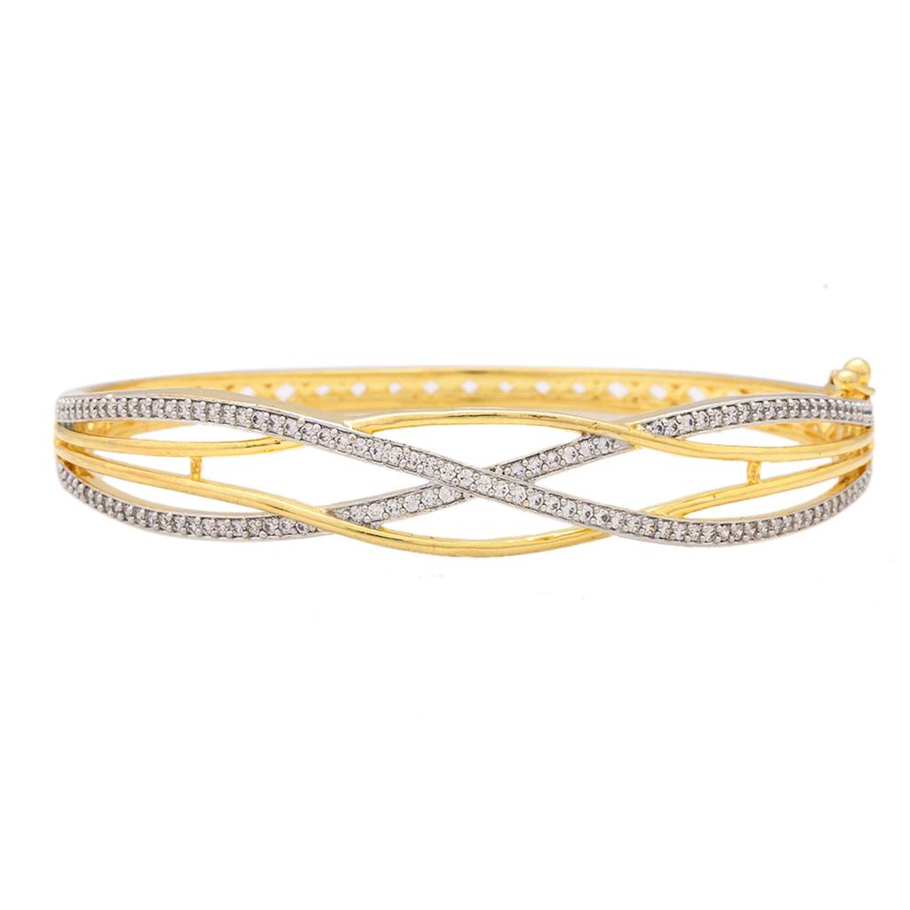 Dazzling Gold-Plated American Diamond Bracelet : 8905124539639