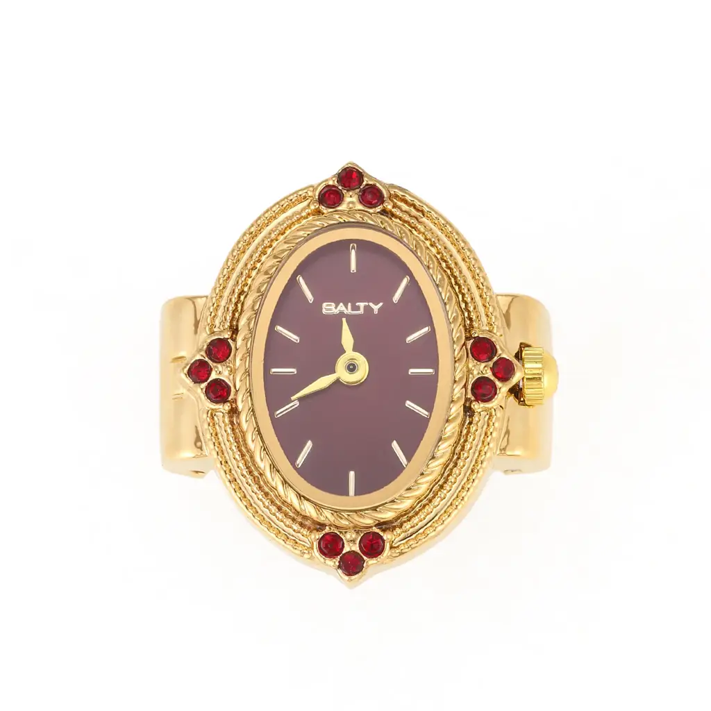 Royale Rope Style Watch Ring - For Women : WTR-S-0043-G-RD