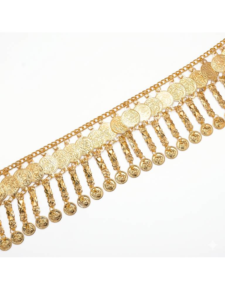 Ethnic Coin Tassel Boho Belly Chain Kamarband For Women & Girls Gold Plated Festive Bridal Jewellery Anniversary  : PX9BCH071G