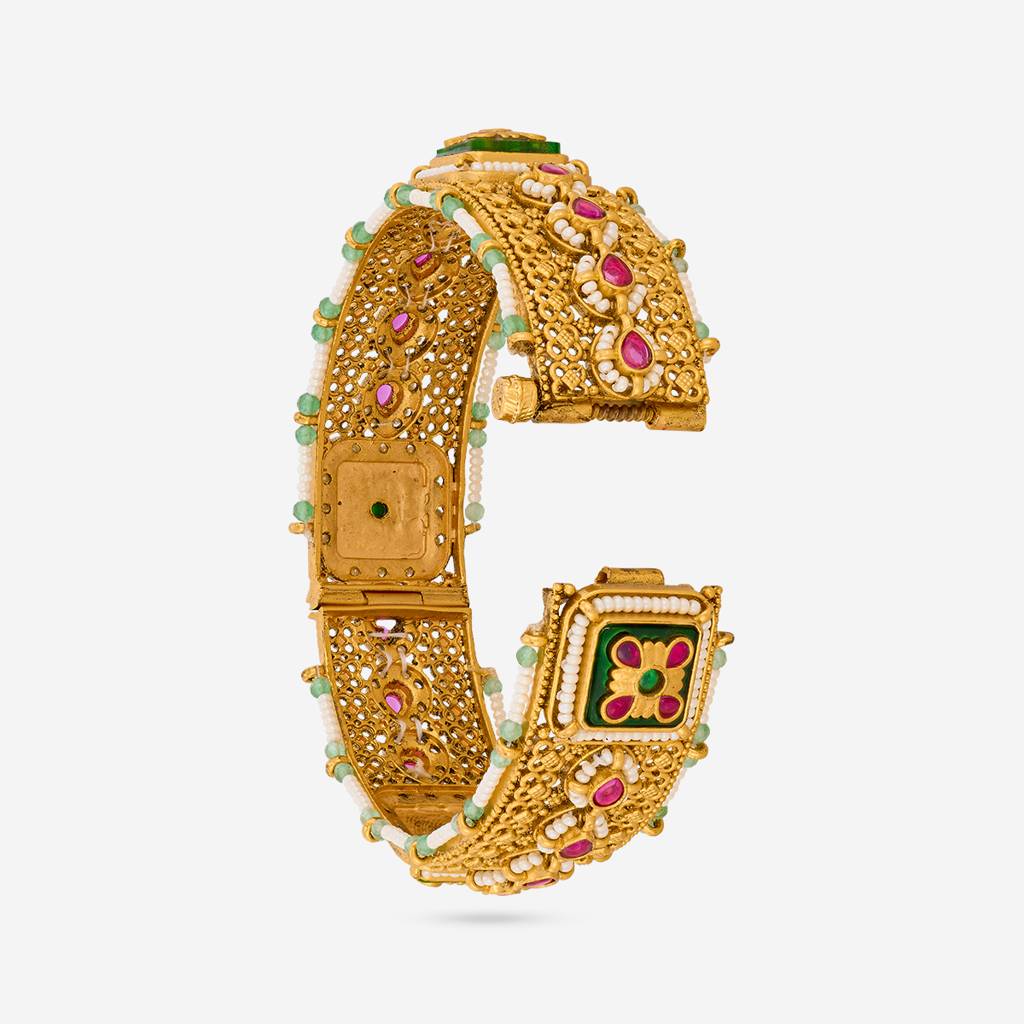 Ruby-Green Gold - Plated Bridesmaid Antique Bangle - 462972 : 462973