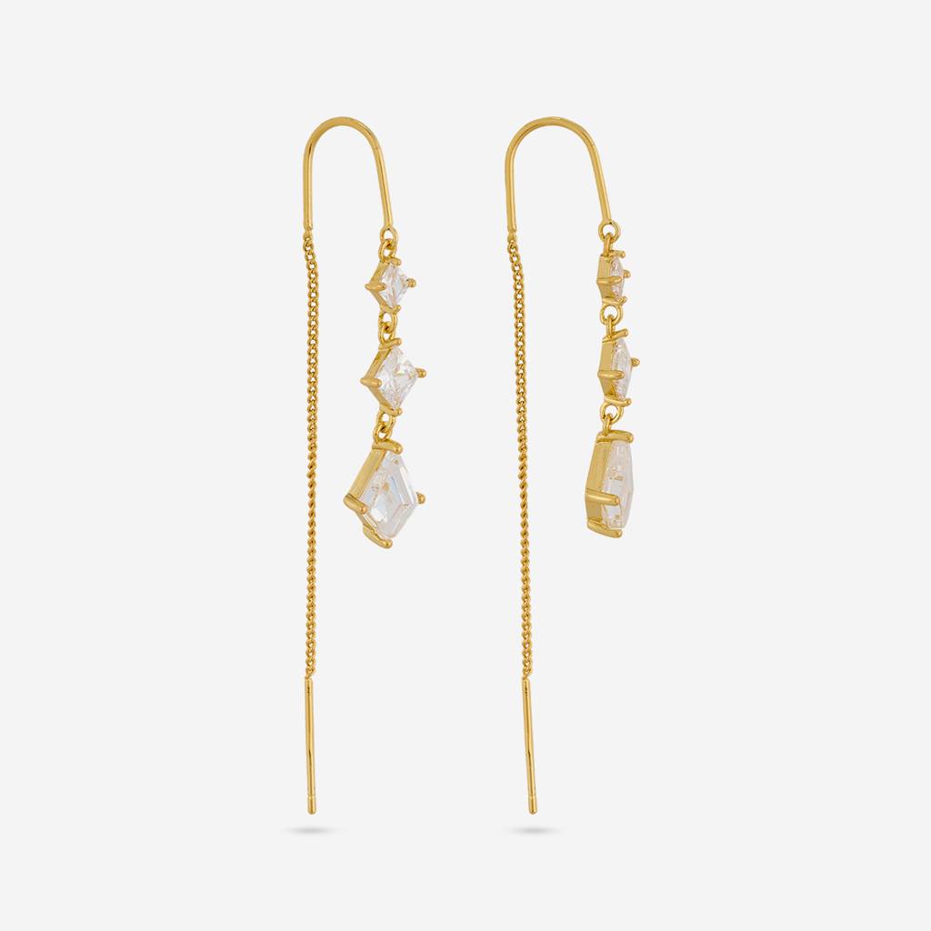 White Gold - Plated Casual Wear Trendy Zircon Earring - 460139 : 460139