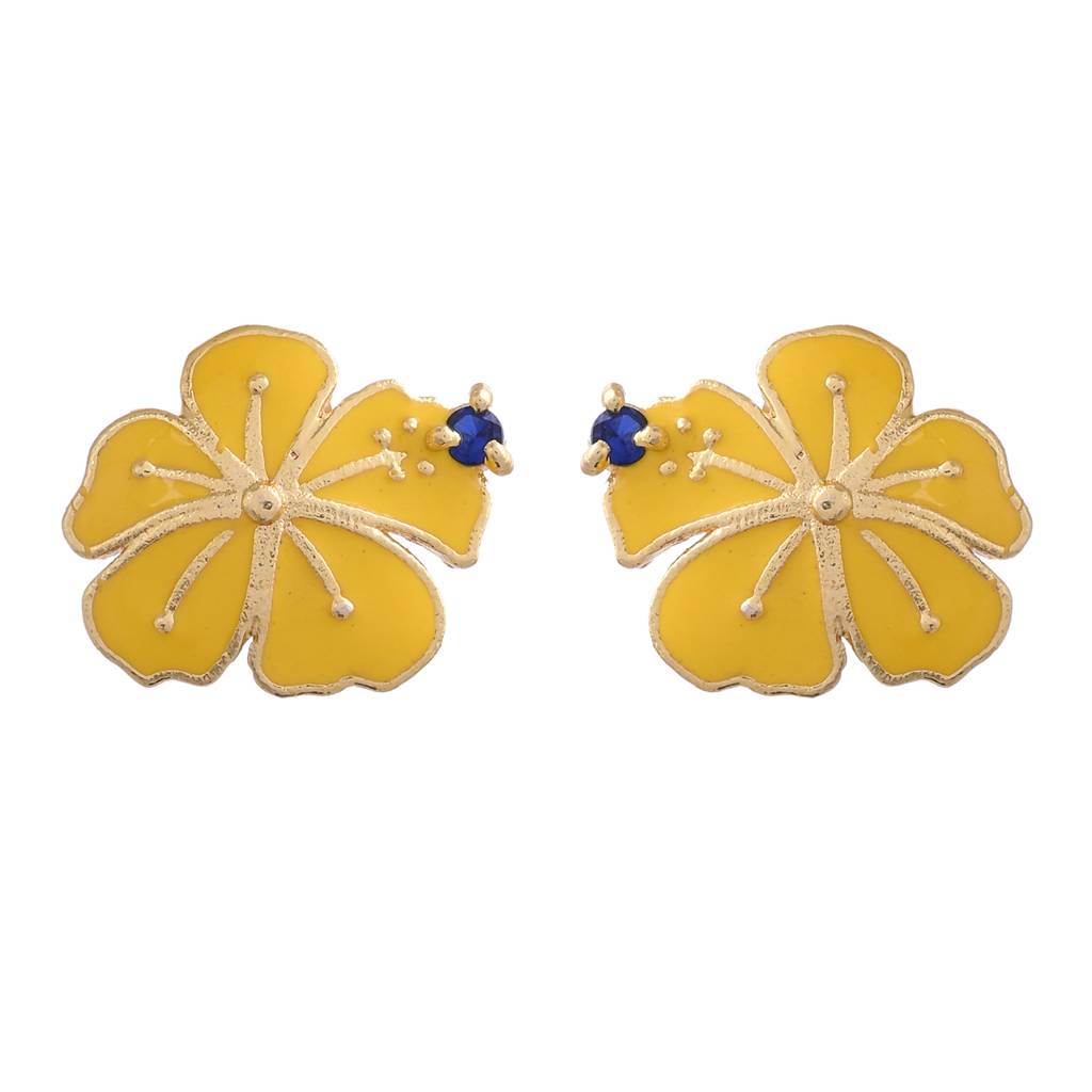 Flower Fantasy Bright Yellow Ear Studs : 8905124528893