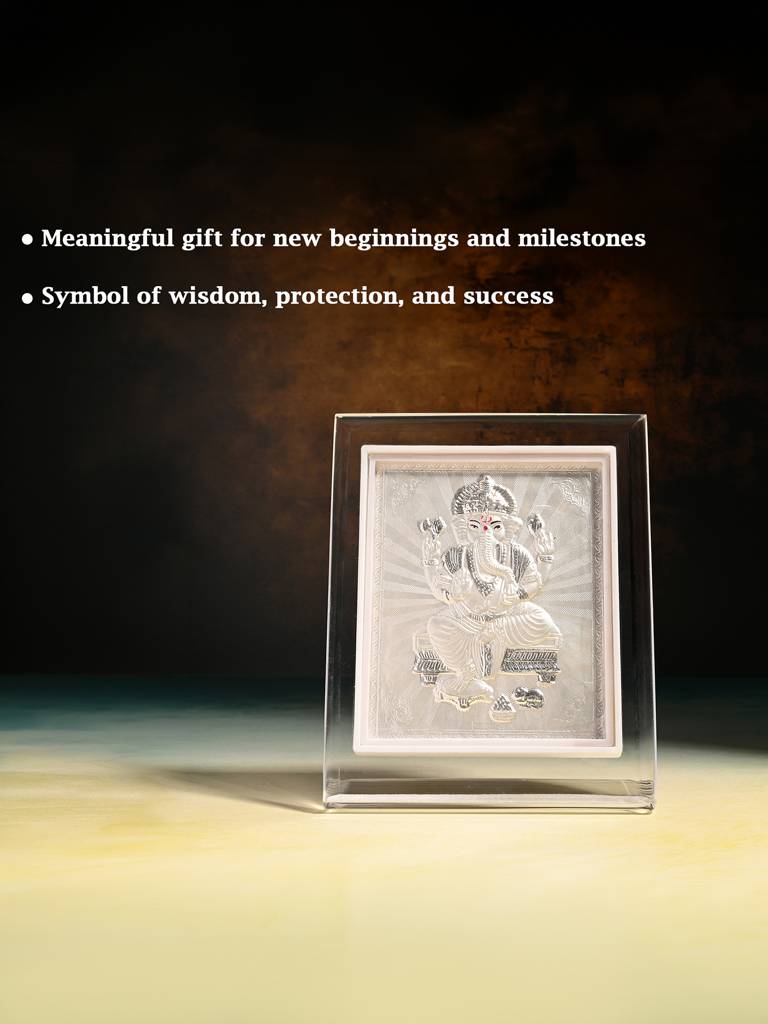 Pure 999 Pure Silver Lord Ganesh Frame : EFGFT381