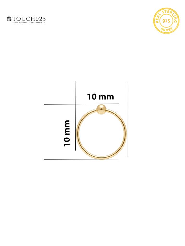 Classic Gold-Toned Silver Nose Hoop : FINP4174
