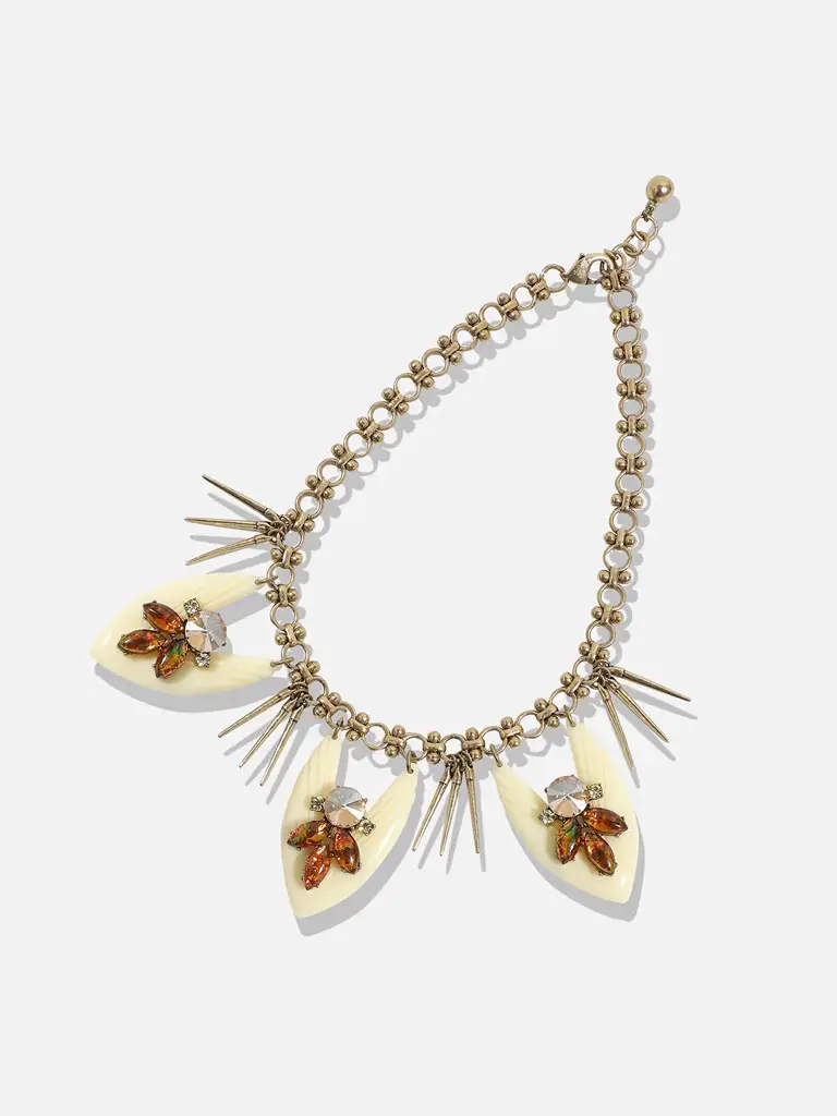 Brodie-Cream Acrylic Crystal Necklace : SOHNCK3620