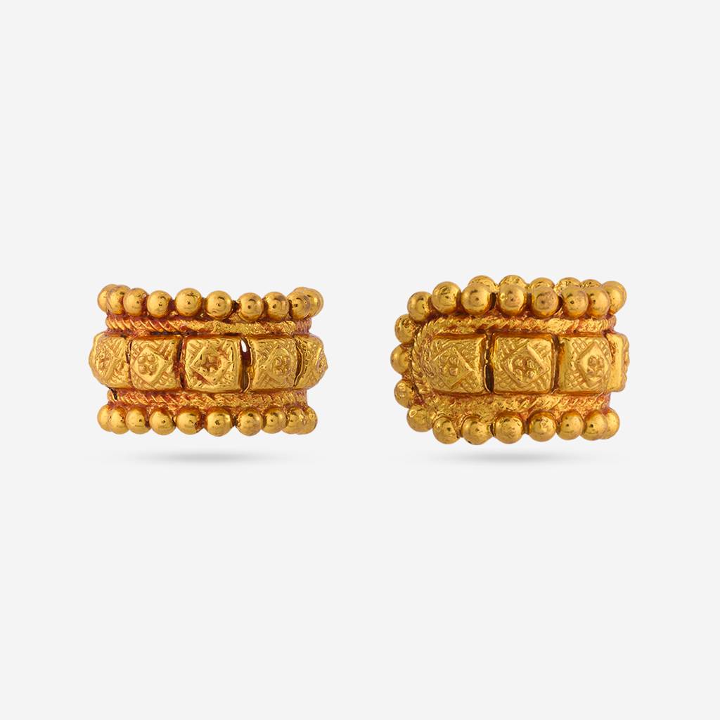 Gold - Plated Festive Temple Earring - 467789 : 467789