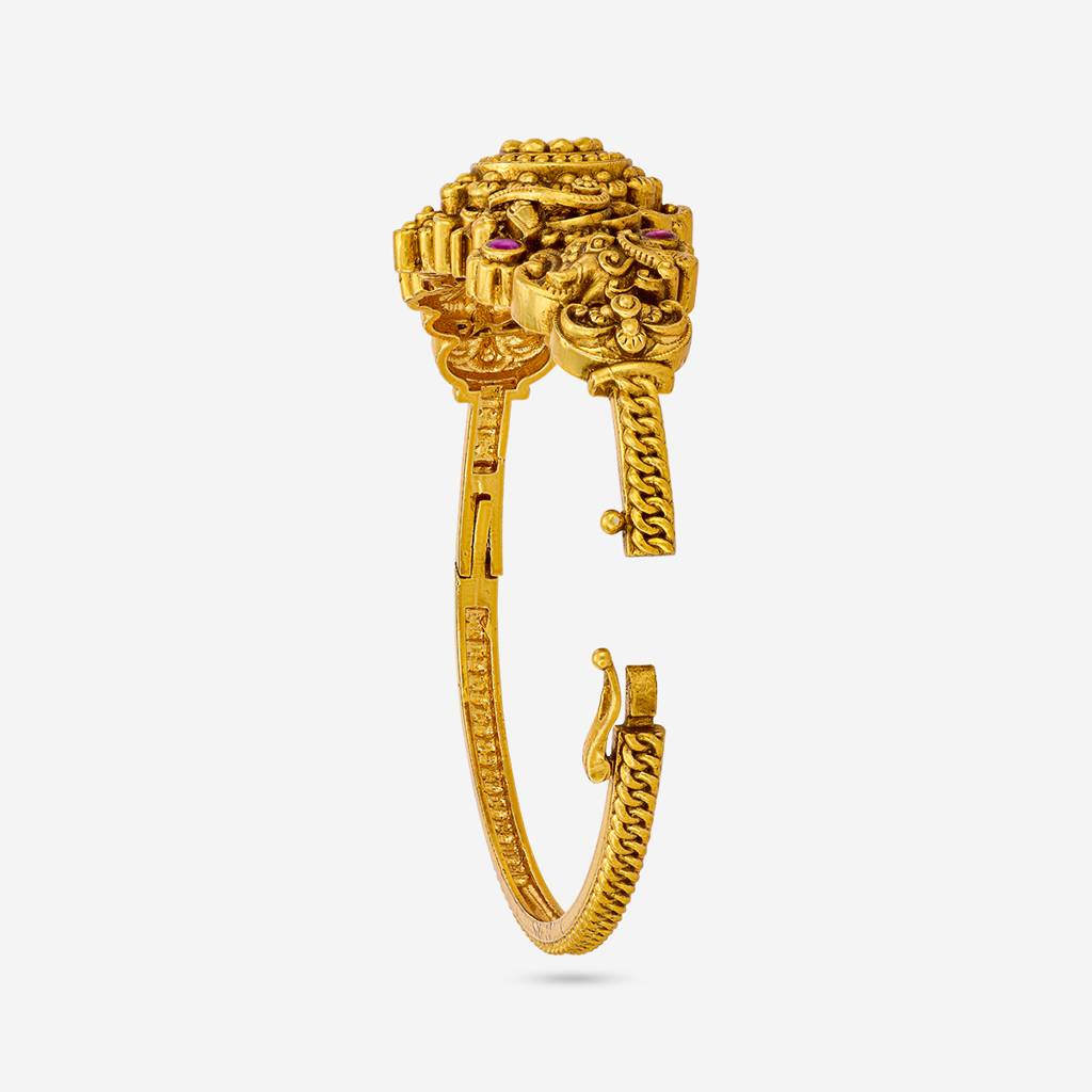 Ruby Gold - Plated Festive Antique Kada - 463455 : 463455