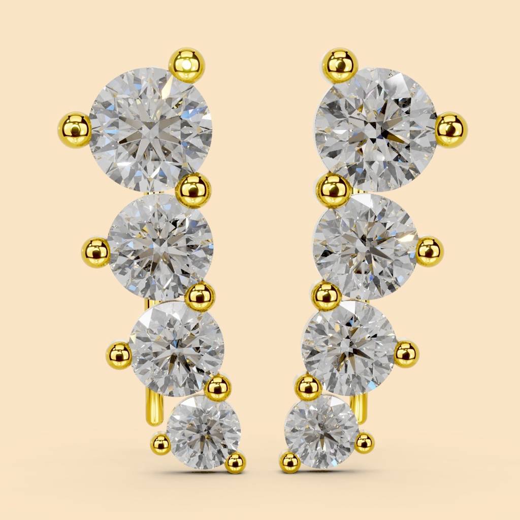 22K Gold Vermeil |Rivet Earcuff | Pure Silver With The Thickest Gold Layer : TSER-RIV-22K-70083