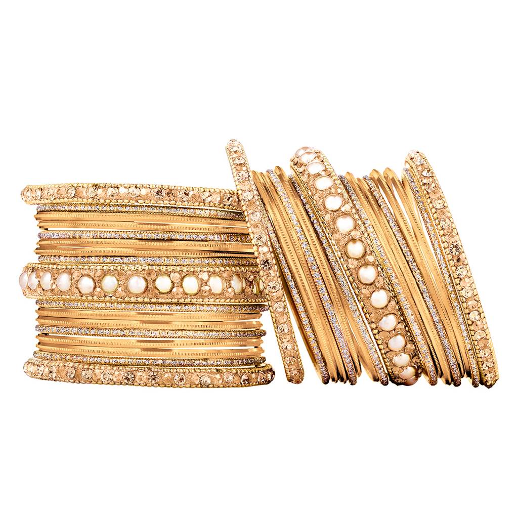 Metal Chuda Bangle Set For Women Wedding Bridal Indian Traditional Ethnic Jewellery : PF51B42CRM