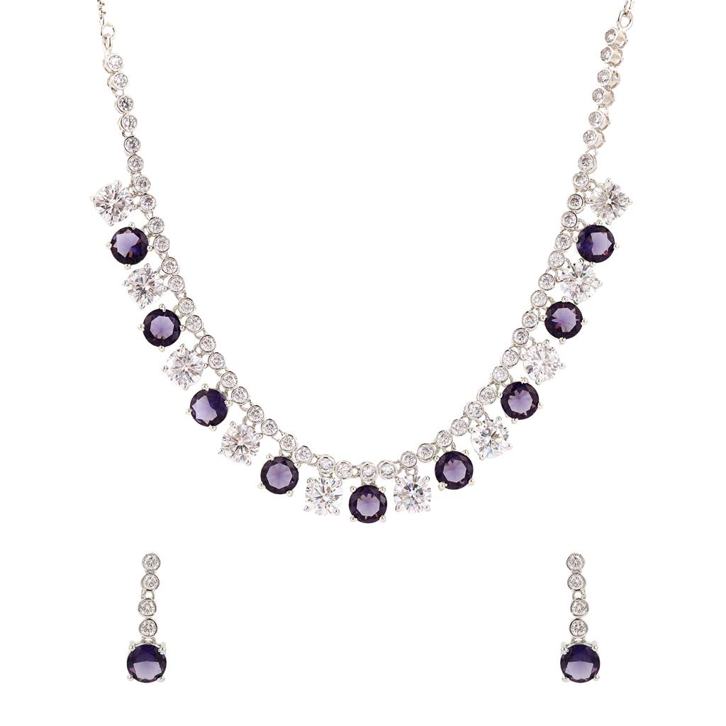 Sparkling Elegance Purple Cz Set : 8905124585087