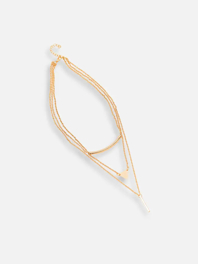 Serenity-Gold Plated Designer Pendant Chain : SOHNCK7057
