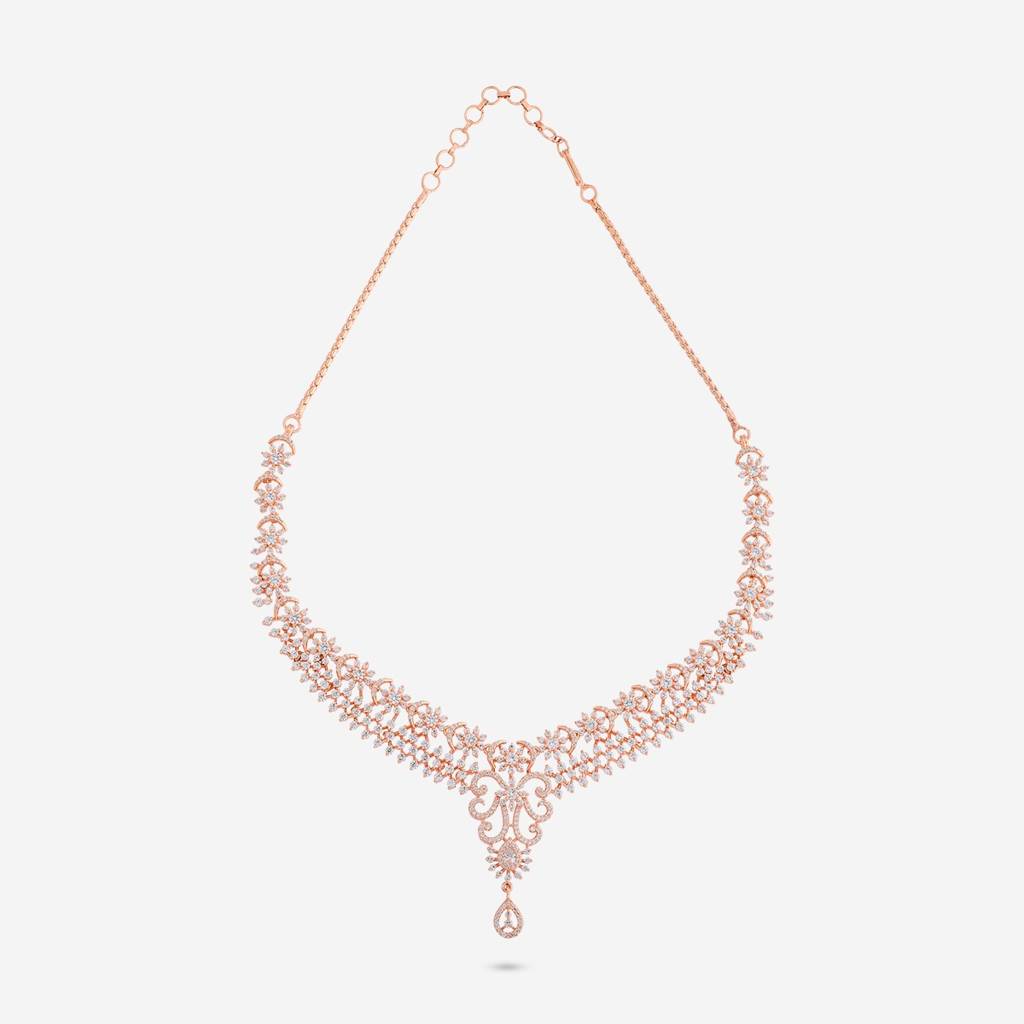 Party Wear Zircon Necklace - 462613 : 462614