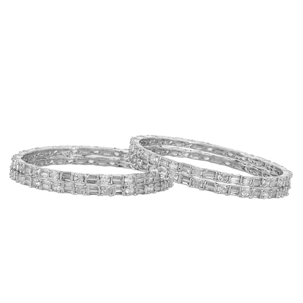 Sparkling Elegance Round And Rectangle Cut Cz Bracelets : 8905124523300