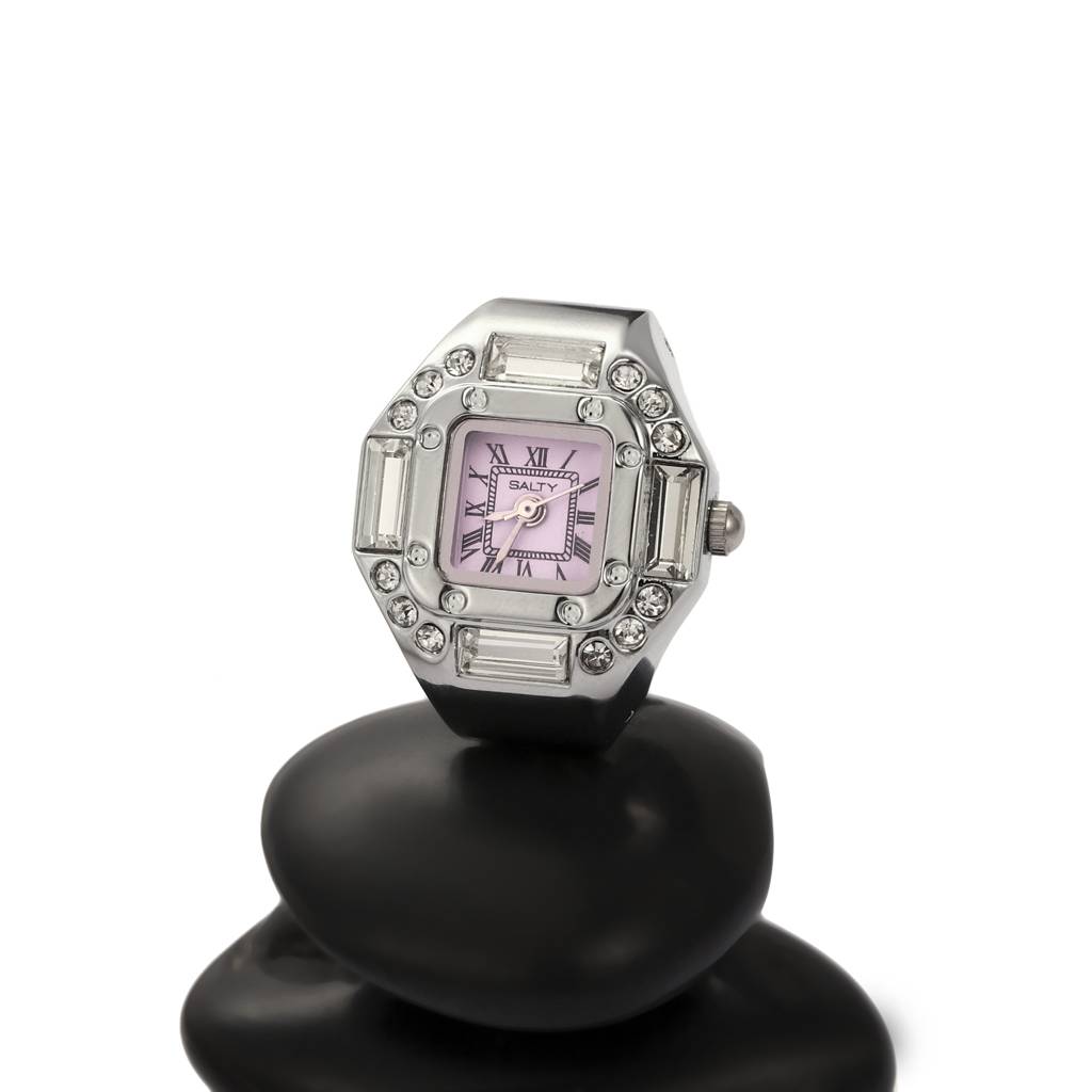 Crystal Time Watch Ring - Pink For Women & Girls : WTR-S-0047-S-PK