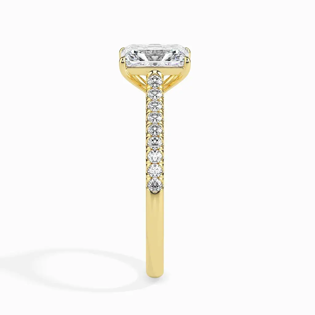 1 Carat Radiant Solitaire Ring In Diamond Band : 14kRoseZNR117F10