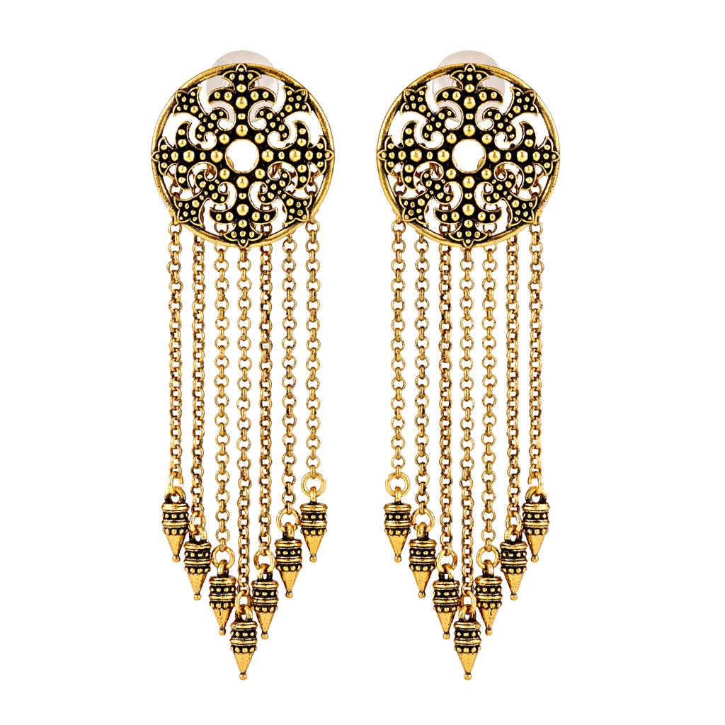 Fringes Perfect Beaded Fringe Earrings : 8905124564297