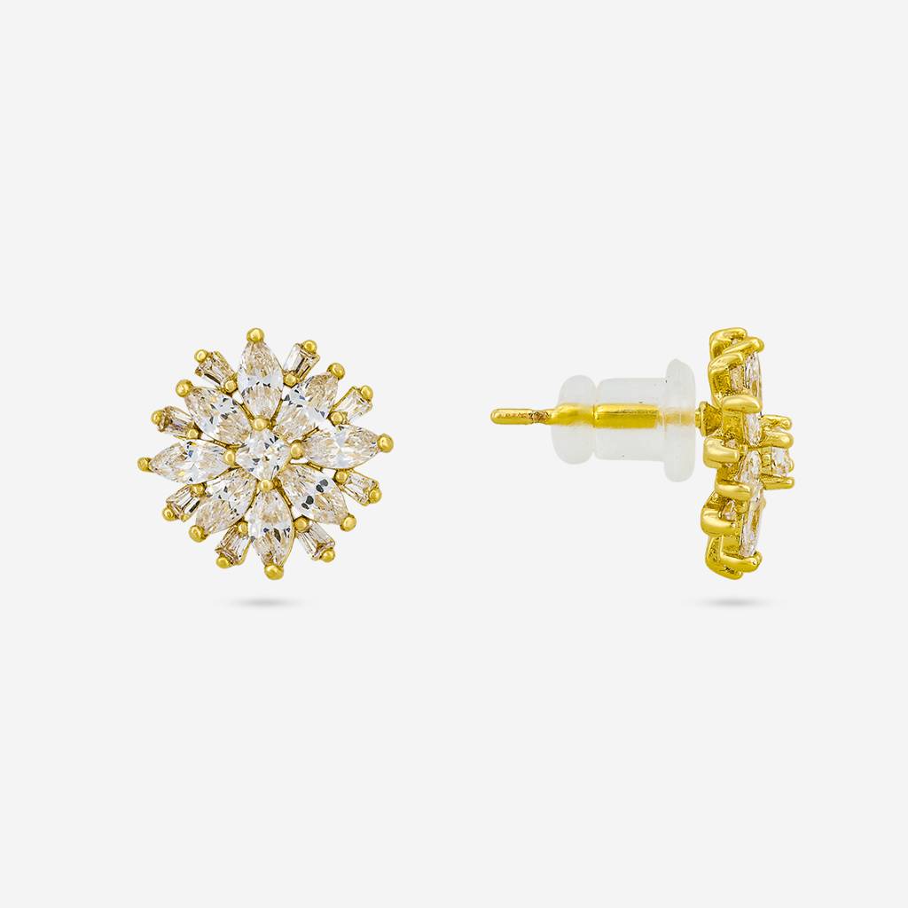 White Gold - Plated Casual Wear Trendy Zircon Earring - 460366 : 460366