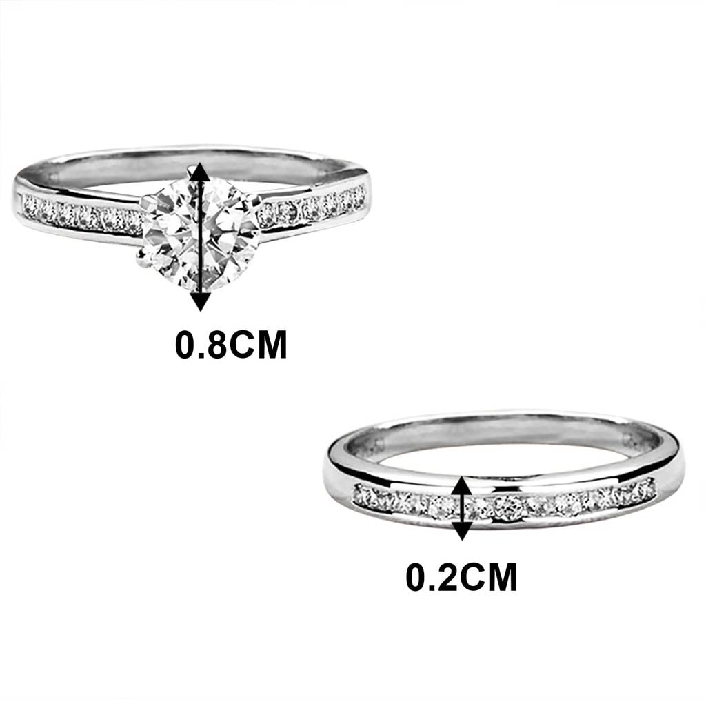 American Diamond Studded Silver Plated Finger Ring Set Of 2 Fashion Wear Stylish Jewellery Gift For Girls & Women ( : PX8R90-7