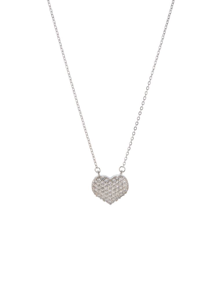Celeste Heart Pave Necklace : Z-NL-S-015